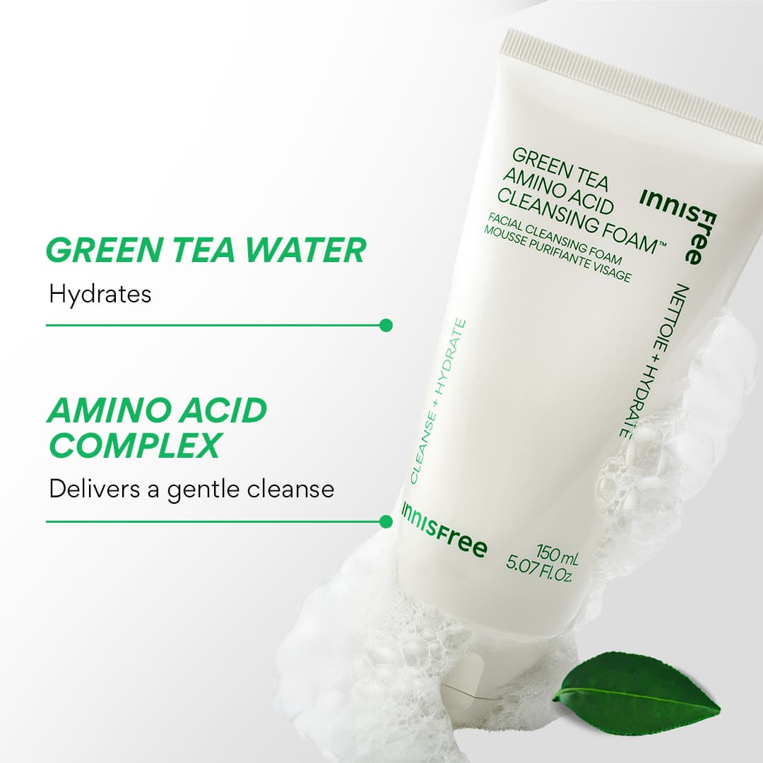 Green Tea Amino Hydrating Cleansing Foam 150g - Korean Beauty Avenue