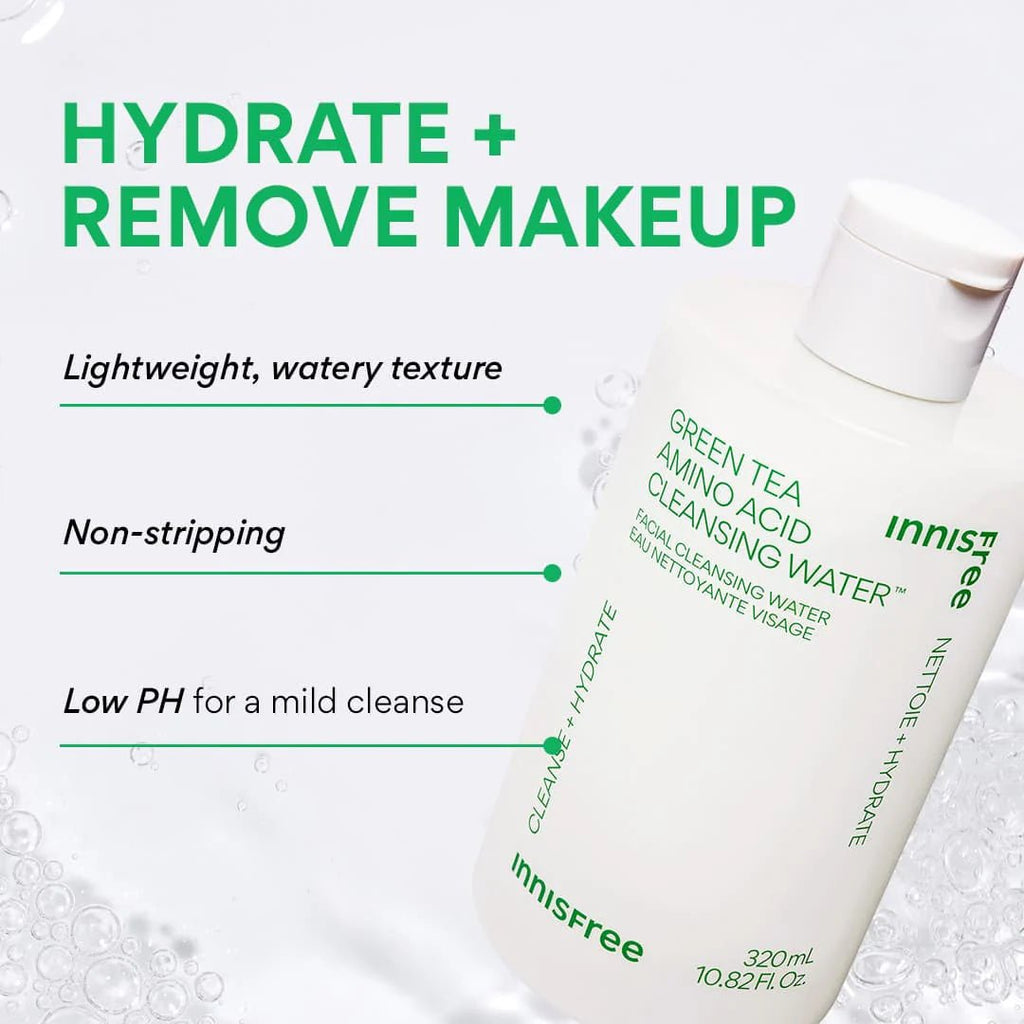 Green Tea Amino Hydrating Cleansing Water 320ml - Korean Beauty Avenue