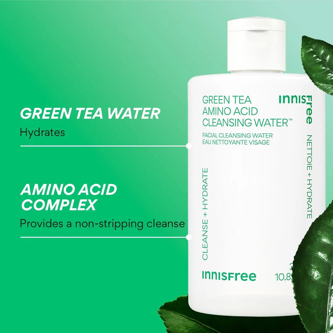 Green Tea Amino Hydrating Cleansing Water 320ml - Korean Beauty Avenue